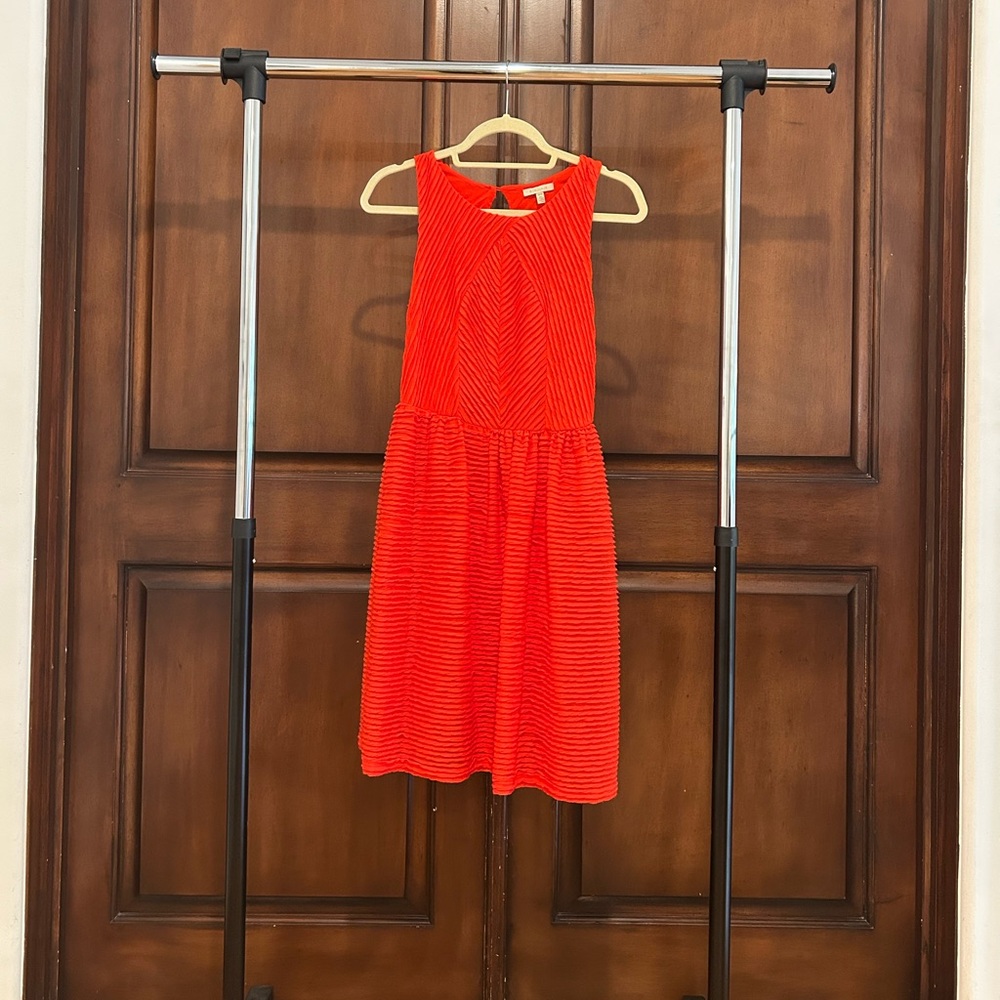 Bordeaux by Anthropologie red textured fit-and-flare mini dress